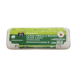 365 Everyday Value, Organic Large Omega-3 Brown Grade A Eggs, 12 ct