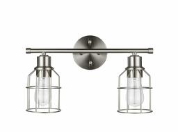 Amazon Brand – Stone & Beam Contemporary Vanity Light with Metal Cage Shades, Vintage Edison Bulbs Included, 10