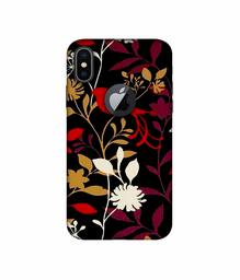 Amazon Brand - Solimo Designer Flower Bunch Pain On Cloth 3D Printed Hard Back Case Mobile Cover for Apple iPhone X (Logo Cut)