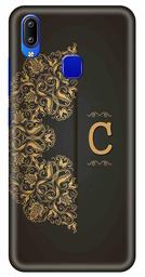 Amazon Brand - Solimo Designer Black Pattern Alphabet-C 3D Printed Hard Back Case Mobile Cover for Vivo Y93