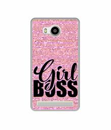 Amazon Brand - Solimo Designer Girl Boss On Pink Sparkle UV Printed Soft Back Case Mobile Cover for Lenovo A7700