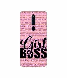 Amazon Brand - Solimo Designer Girl Boss On Pink Sparkle 3D Printed Hard Back Case Mobile Cover for Oppo F11 Pro