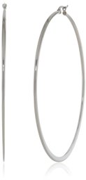 Amazon CollectionStainless Steel Click-Top Closure Hoop Earrings (70mm Diameter)