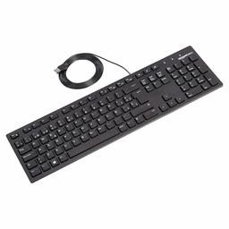 AmazonBasics - Teclado com fio, preto mate, design QWERTY espanhol