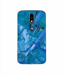 Amazon Brand - Solimo Designer Blue Paint 3D Printed Hard Back Case Mobile Cover for Motorola Moto G4 Plus (with Logo Cut)