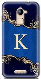 Amazon Brand - Solimo Designer Blue Pattern Alphabet-K 3D Printed Hard Back Case Mobile Cover for Coolpad Note 3 Lite