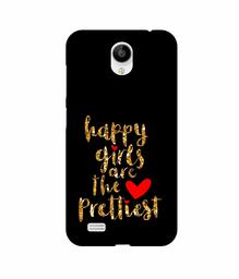 Amazon Brand - Solimo Designer Happy Girls are The Prettiest 3D Printed Hard Back Case Mobile Cover for Vivo Y21L