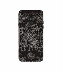 Amazon Brand - Solimo Designer White Peacock Rangoli 3D Printed Hard Back Case Mobile Cover for LG Q7