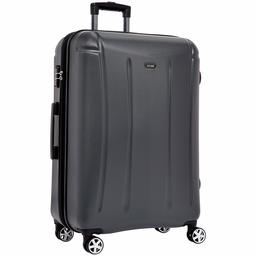 Amazon Brand - Solimo 78 cm Hardsided Luggage with TSA Lock, Grey