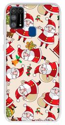 Amazon Brand - Solimo Designer Multicolor Santa Claus Pattern Printed Soft Back Case Mobile Cover for Samsung Galaxy M31