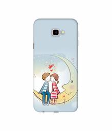 Amazon Brand - Solimo Designer Couple Sitting On Moon 3D Printed Hard Back Case Mobile Cover for Samsung Galaxy J4 Plus