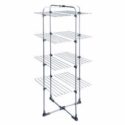 AmazonBasics - Tendedero de 4 niveles compacto con forma de torre, 33 m de espacio para tender