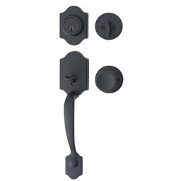 AmazonBasics Handleset with Tulip Knob - Single Cylinder - Matte Black