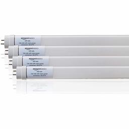 AmazonBasics Commercial Grade LED Tube Light - DLC Certified, 5000K, T8/T10/T12 Compatible, Daylight, 4-Foot, 4-Pack