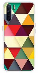 Amazon Brand - Solimo Designer Multicolor Triangle Pattern Printed Soft Back Case Mobile Cover for Oppo F15