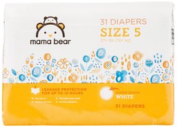 Amazon Brand - Mama Bear Diapers Size 5, 31 Count, White Print