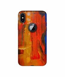 Amazon Brand - Solimo Designer Orange Canvas 3D Printed Hard Back Case Mobile Cover for Apple iPhone X (Logo Cut)