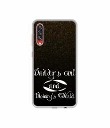 Amazon Brand - Solimo Designer Daddy's Girl and Mummy World UV Printed Soft Back Case Mobile Cover for Samsung Galaxy A70s