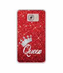 Amazon Brand - Solimo Designer Queen On Red Glitter UV Printed Soft Back Case Mobile Cover for Samsung Galaxy J7 Max