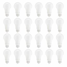 AmazonBasics - foco LED A19 equivalente a 100 W, color blanco suave, no regulable, 10 000 horas de vida útil, paquete de 24