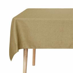 UMI by Amazon Round Table Cloth Recycled Cotton Tablecloth Wipe Clean Decorative Table Cover for Party 140cm Khaki