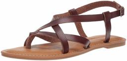 Amazon Essentials Women's Casual Strappy Sandal, Brown, 9.5 B US