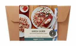 Amazon Meal Kits, Harissa Salmon with Tomato Salad & Herb Yogurt