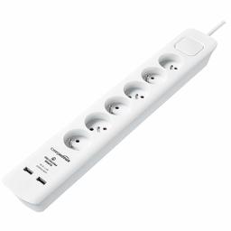 Amazon Basics 6 sockets + 2 USB output + Surge + Switch