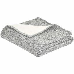 AmazonBasics Reversible Knitted Heather Knitted & Sherpa Blanket