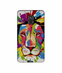 Amazon Brand - Solimo Designer Lion Multicolor Vector 3D Printed Hard Back Case Mobile Cover for Samsung Galaxy A8 Plus