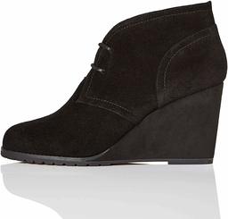 find. Lace Up Wedge Bootie Botines, Negro Black, 36 EU