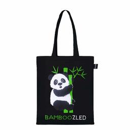 EONO Canvas Tote Bag Reusable Shopping Bag Eco-Friendly Grocery Shoulder Cotton Bags for Women, Men, Girls Handbags – Printed Bamboozled Panda (Black) | 0602H04