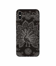 Amazon Brand - Solimo Designer White Peacock Rangoli 3D Printed Hard Back Case Mobile Cover for Apple iPhone Xs Max