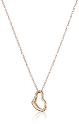 Collier avec pendentif en forme de cœur concave en or 14 carats, 45,7 cm,rose