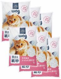 [Amazon Brand] Wag Paper Cat Litter 0.2 gal (7 L) x 6 Bags, 16.2 gal (42 L) (Sold as Case)