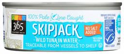 365 Everyday Value, Wild Skipjack Tuna in Water, No Salt Added, 5 oz