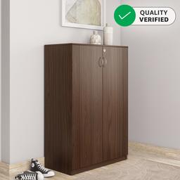 Amazon Brand - Solimo Tucana Engineered Wood Storage Unit with Swing Doors (Walnut Finish)