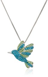 Sterling Silver Hummingbird Swarovski Elements Pendant Necklace, 18