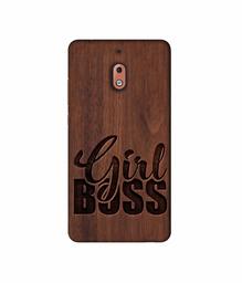 Amazon Brand - Solimo Designer Girl Boss On Wood 3D Printed Hard Back Case Mobile Cover for Nokia 2.1