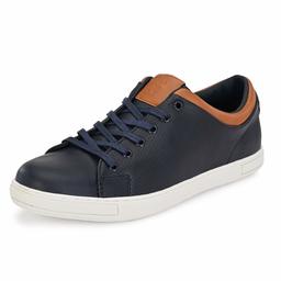 Klepe Men's Navy/Brown Sneakers-6 UK (40 EU) (7 US) (FTK/112203/NVY)