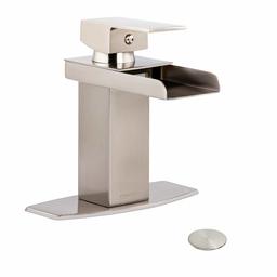 AmazonBasics Waterfall Bathroom Faucet, Satin Nickel