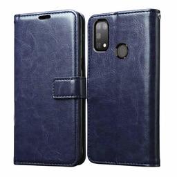 Amazon Brand - Solimo Flip Leather Mobile Cover (Soft & Flexible Back case) for Samsung Galaxy M31 (Blue)