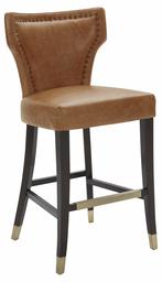 Amazon Brand – Stone & Beam Leather Barstool with Brass Nailhead Trim, 43