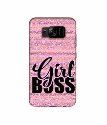 Amazon Brand - Solimo Designer Girl Boss On Pink Sparkle 3D Printed Hard Back Case Mobile Cover for Samsung Galaxy S8 Plus