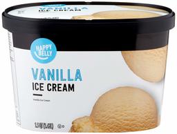 Amazon Brand - Happy Belly Vanilla Ice Cream, 48 Fl Oz (Frozen)