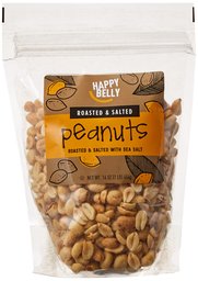 Amazon Brand - Happy Belly Roasted and Salted Peanuts,16 ounce