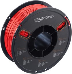 AmazonBasics PETG 3D Printer Filament, 1.75mm, Red, 1 kg Spool