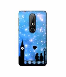 Amazon Brand - Solimo Designer Love Couple Vector 3D Printed Hard Back Case Mobile Cover for Nokia 6.1 Plus