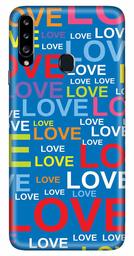 Amazon Brand - Solimo Designer Love Pattern Design 3D Printed Hard Back Case Mobile Cover for Samsung Galaxy A20s