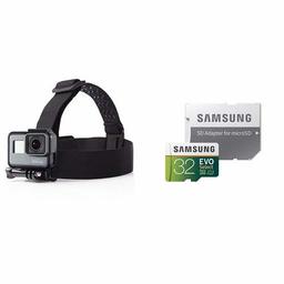 AmazonBasics Head Strap Camera Mount for GoPro and Samsung 32GB 95MB/s (U1) MicroSD